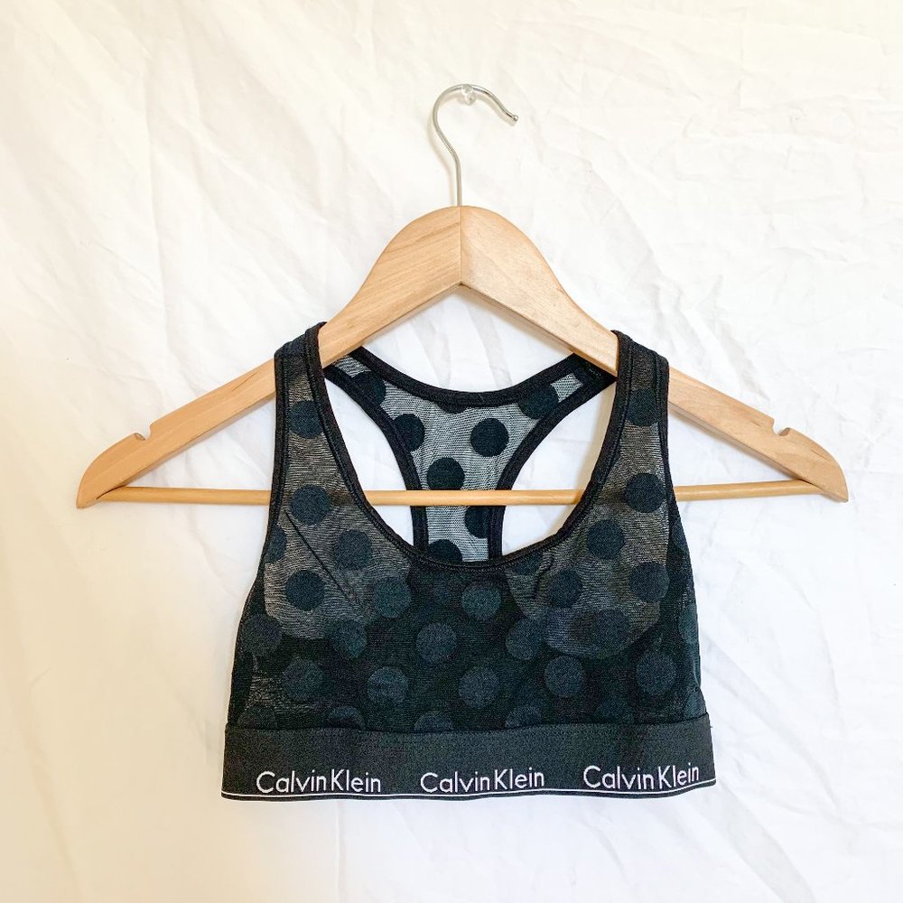 Sheer Cotton Black-Dot Calvin Klein Bralette